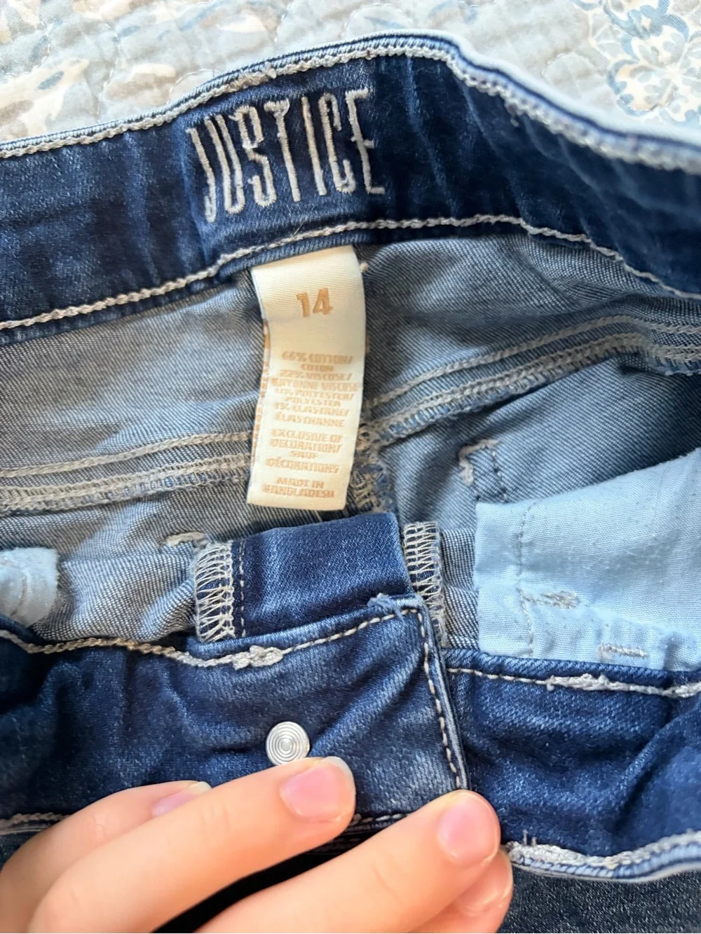 Justice Blue Distressed Denim Cutoff Shorts